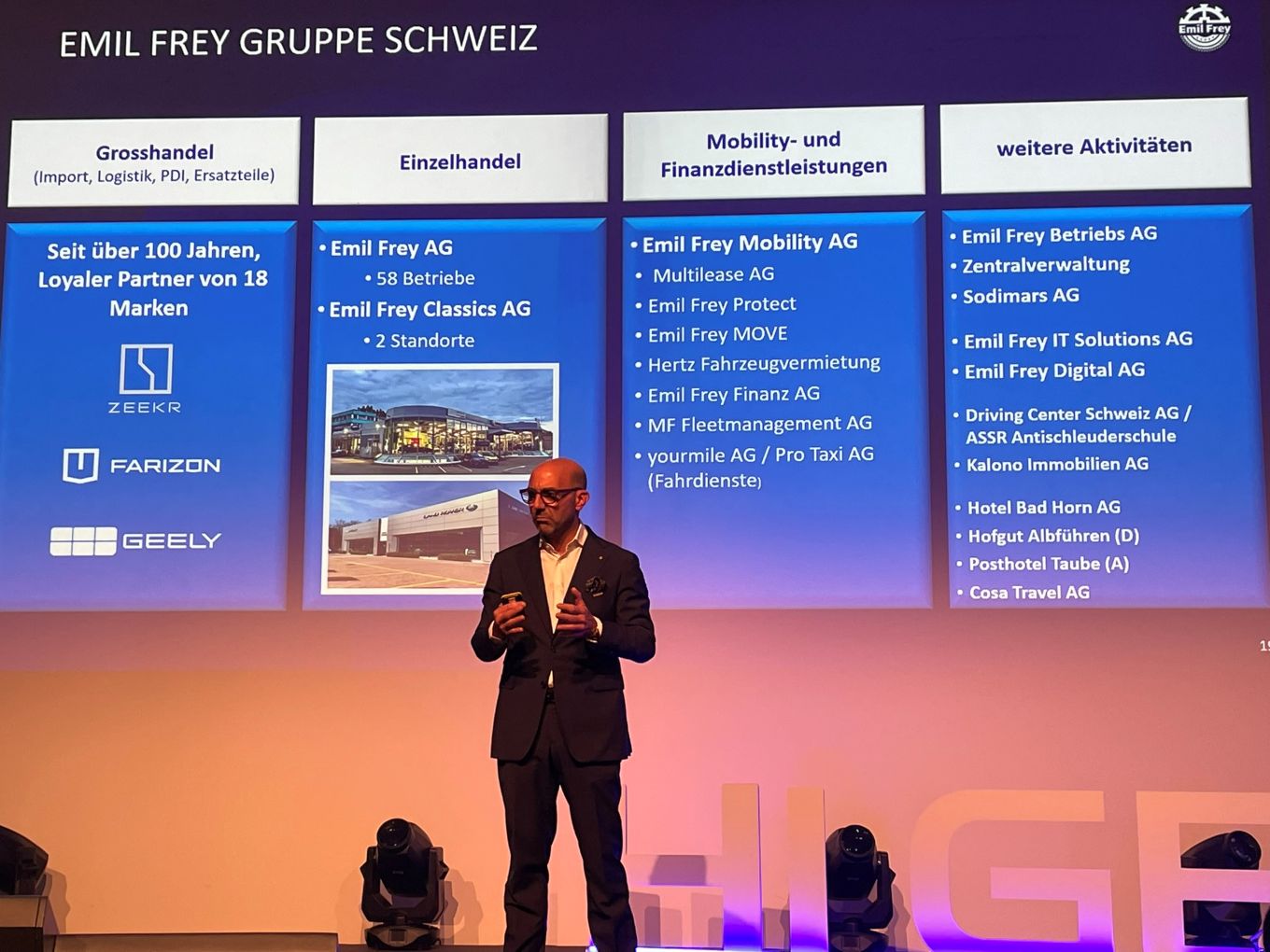 Geely debuts in Switzerland, Safenwil September 2026. Philipp Rhomberg CEO Emil Frey Svizzera