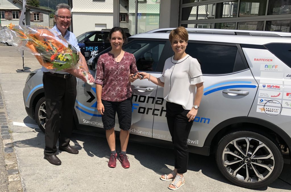Die Mountainbike Weltmeisterin vom 2015 fährt SsangYong