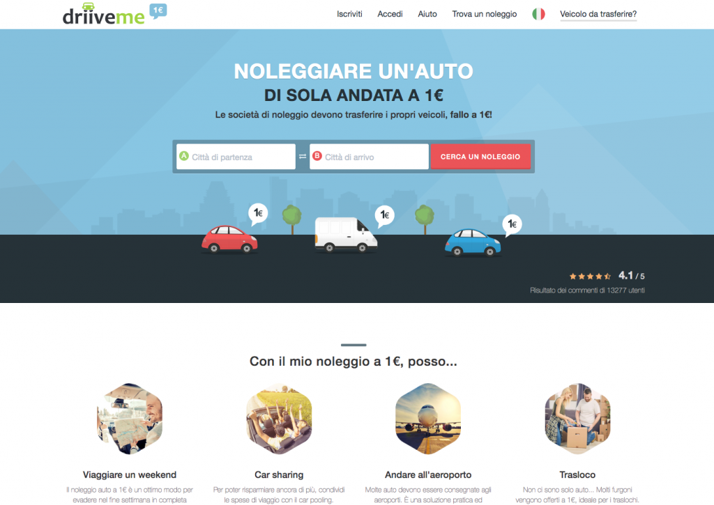 DriiveMe – noleggio one-way a 1 euro