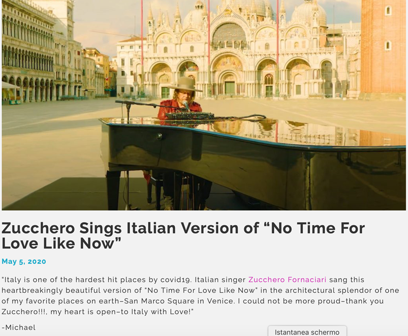 Zucchero canta “Amore Adesso” in Piazza San Marco