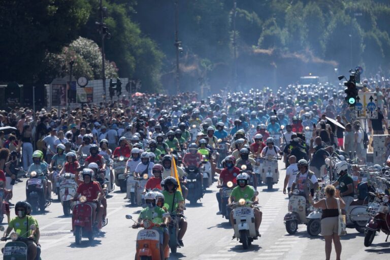 Rome Vespa parade 2026