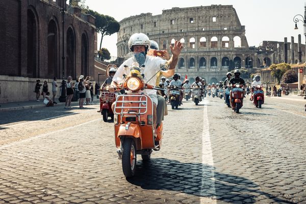 Rome Vespa parade 2026