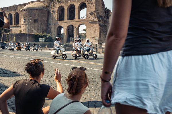 Rome Vespa parade 2026