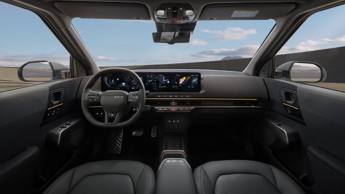 Kia EV2 black line interior dashboard