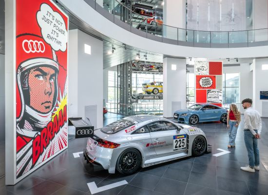 Audi's five-cylinder engines have had a significant impact on the brand's recent history with the four rings. Audi Tradition celebrates the anniversary of the cult engine with the special exhibition „1-2-4-5-3: 50 years of the Audi five-cylinder engine“ at the Audi museum mobile (1. August 2026 to February 28, 2027).
