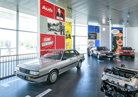 Audi's five-cylinder engines have had a significant impact on the brand's recent history with the four rings. Audi Tradition celebrates the anniversary of the cult engine with the special exhibition „1-2-4-5-3: 50 years of the Audi five-cylinder engine“ at the Audi museum mobile (1. August 2026 to February 28, 2027).