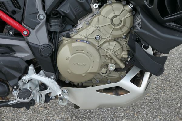 Multistrada engine detail Ducati logo