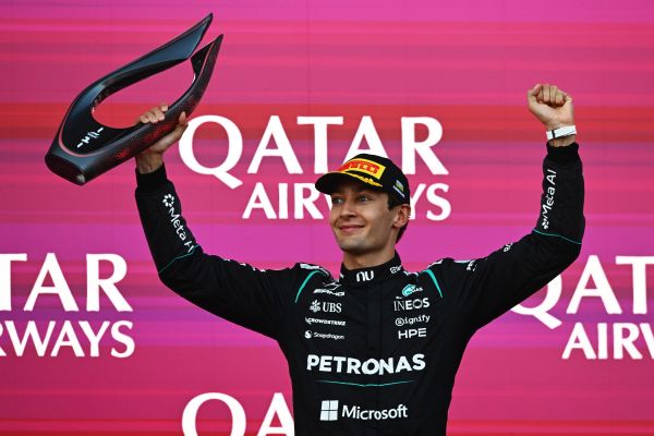 Race winner George Russell Mercedes AMG Petronas F1. 