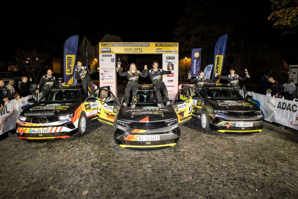 ADAC Opel GSE rally cup, heated battle for first place in the standings.