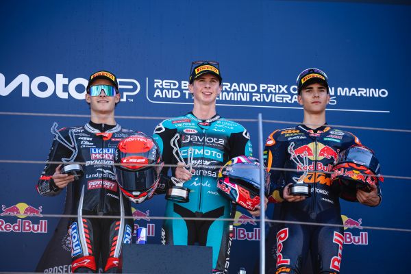 Podio Moto 3 Misano 2026.