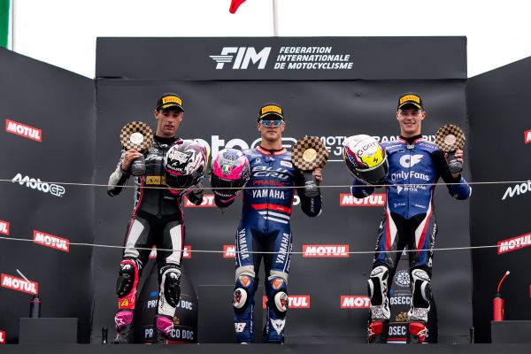 Podium Moto2 at Motegi 2026.